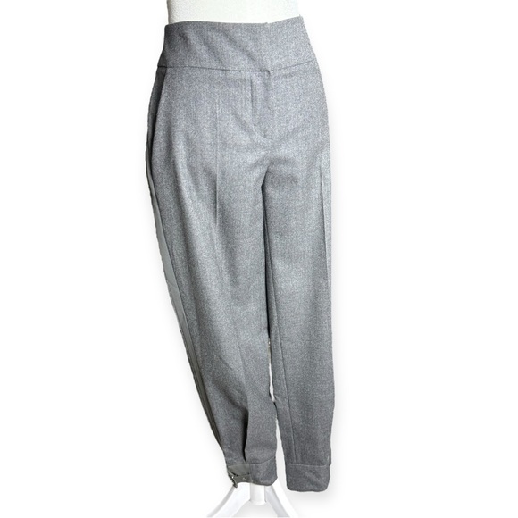 MaxMara Made in Italy Wool Blend Tapered Tuxedo Trousers, Pants, Grey, Wmn’s 10 - Picture 6 of 12